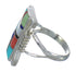 Genuine Sterling Silver And Multicolor Southwestern Jewelry Ring Size 5-3/4 YX75124